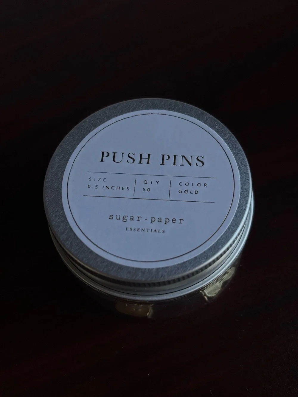 sugar paper heart Gold Push Pins